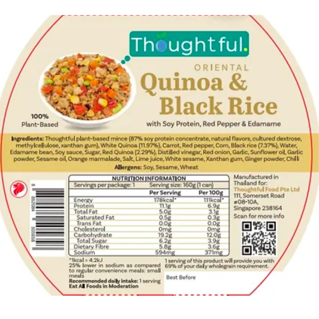 Thoughtful Oriental Quinoa & Black Rice Light Meal 160G