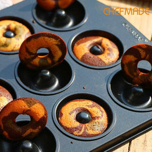 CHEFMADE Non-Stick Mini Donut 12 Cup Pan (WK9034)