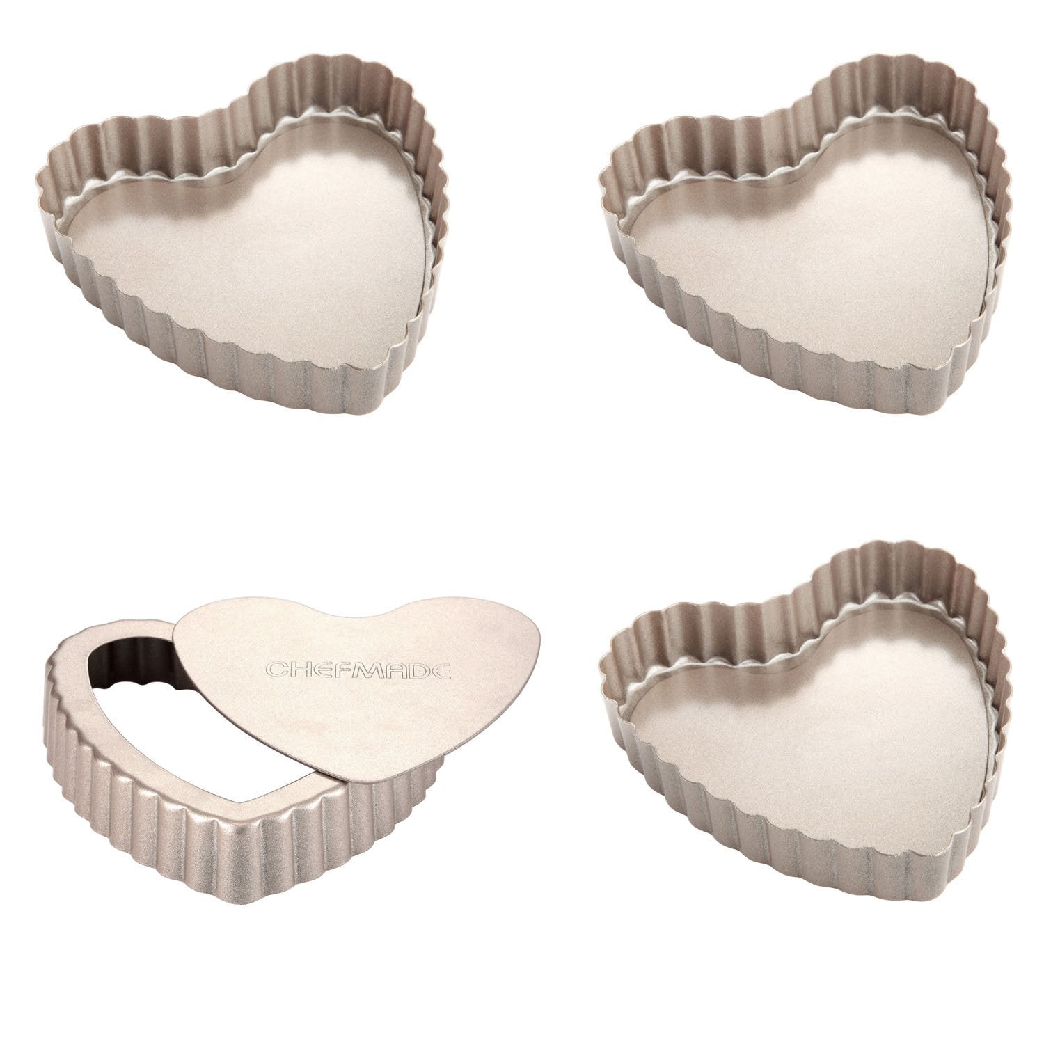 CHEFMADE 4" Non-Stick Heart Tart Pan (WK9025)