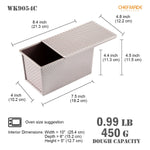 CHEFMADE 450g Non-Stick Corrugated Loaf Pan with Cover (WK9054C)