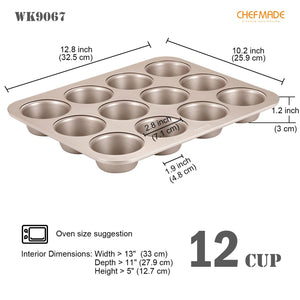 CHEFMADE 12 Cup Non-Stick Muffin Pan (WK9067)