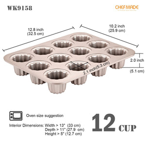 CHEFMADE 12 Cup Non-Stick Cannele Mould (WK9158)