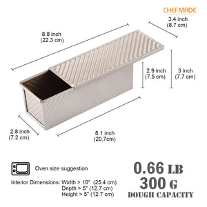 CHEFMADE 300g Non-Stick Corrugated Loaf Pan with Cover (WK9404)
