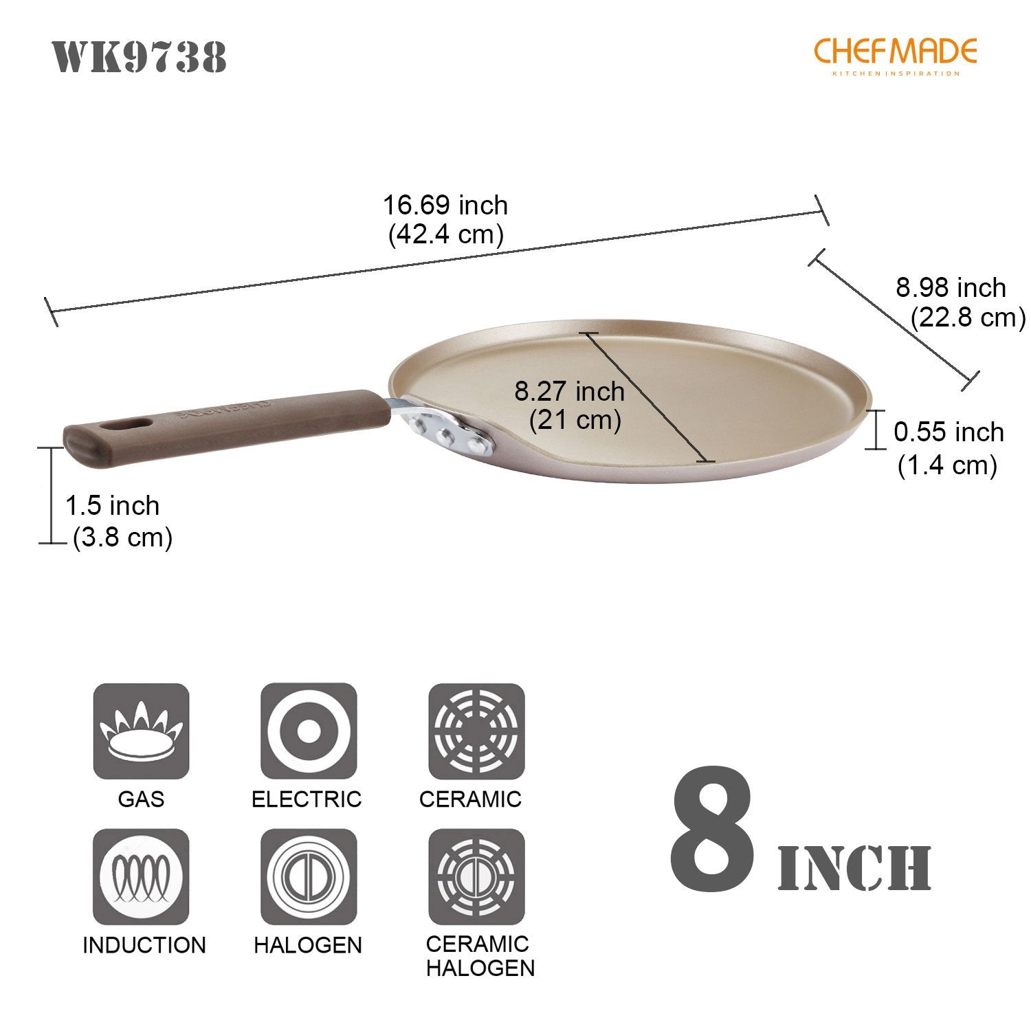 CHEFMADE 8" Non-Stick Crepe Pan (WK9863)