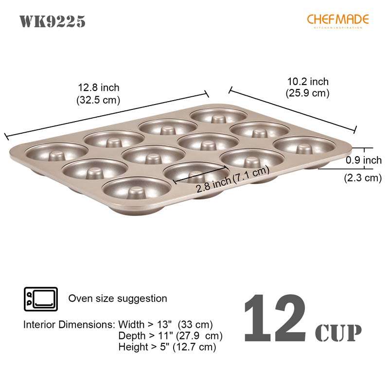 CHEFMADE 12 Cup Non-Stick Donut Pan (WK9225)