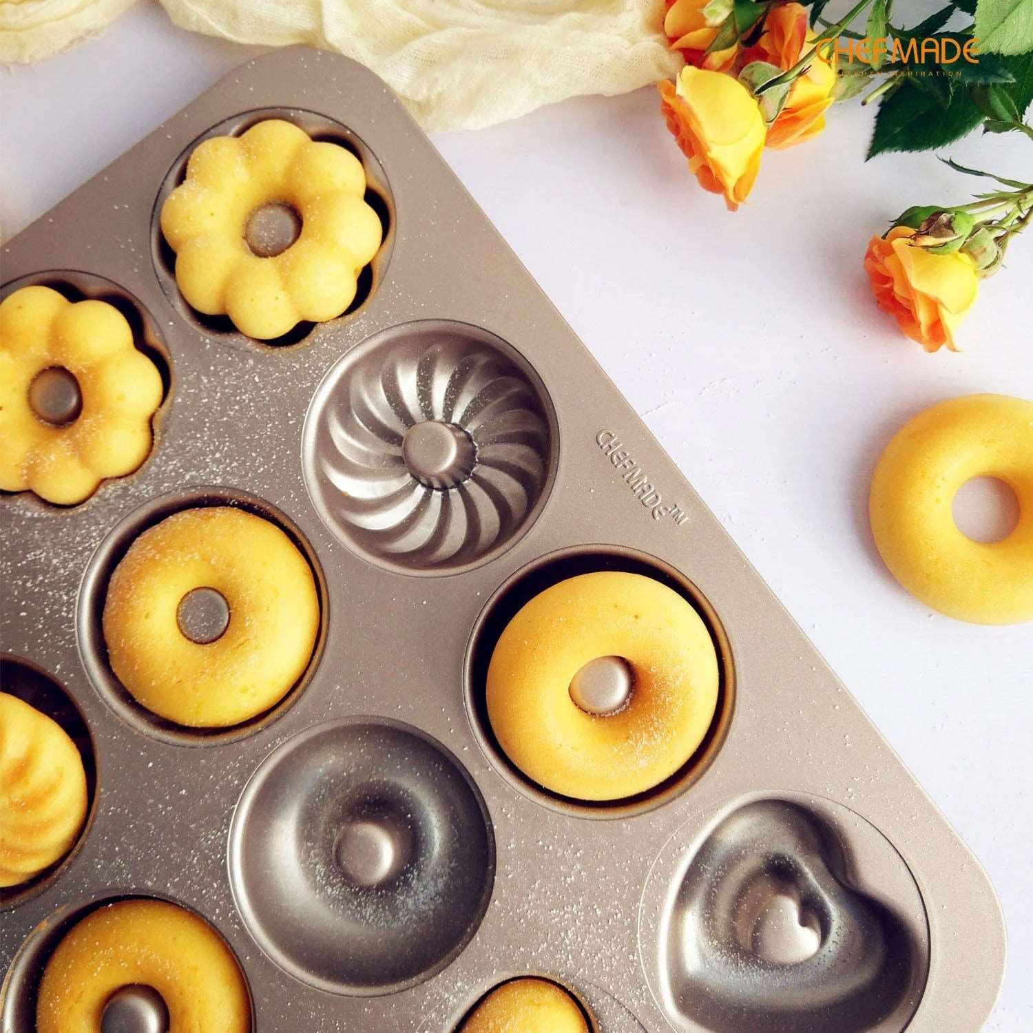 CHEFMADE 12 Cup Non-Stick Donut Pan (WK9288)