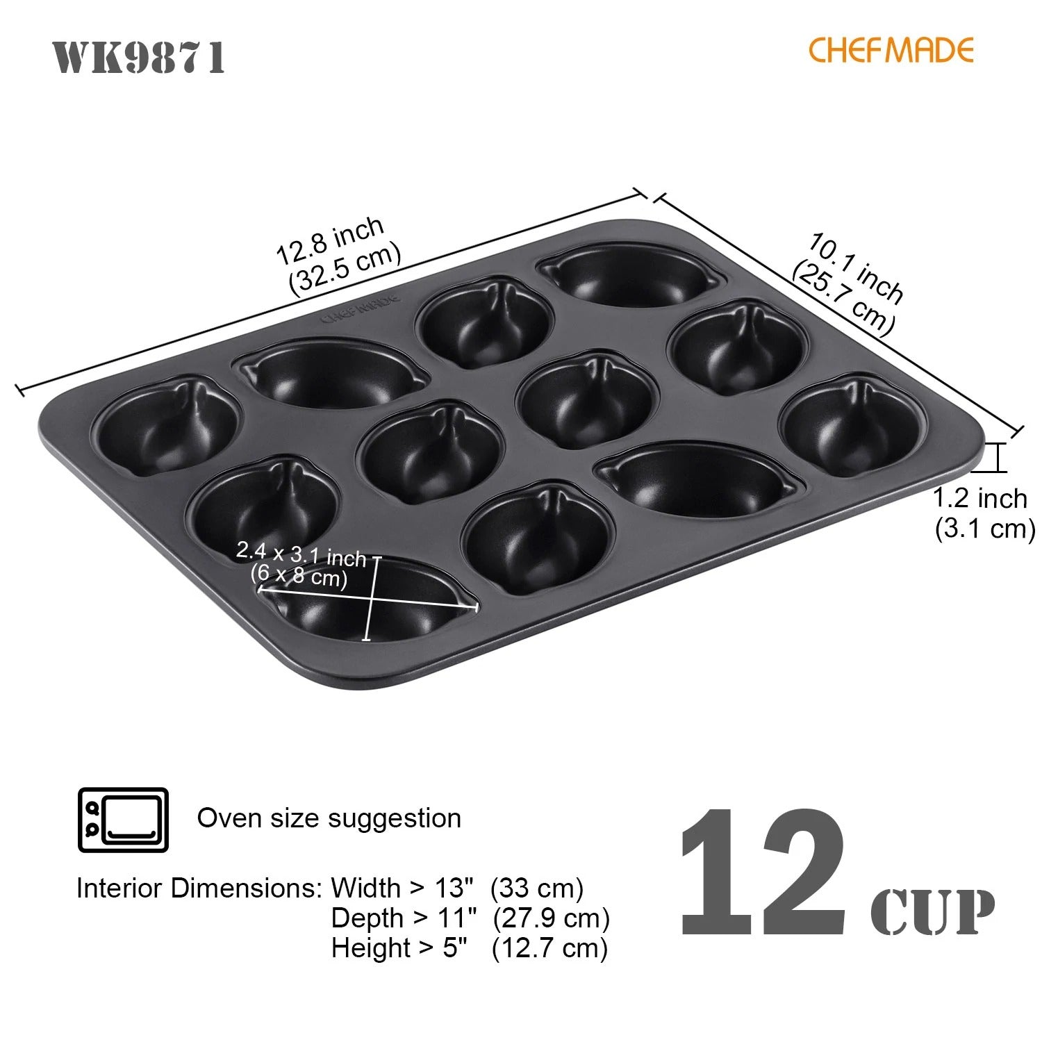 CHEFMADE 12 Cup Non-Stick Lemon Cake Mould (WK9871)
