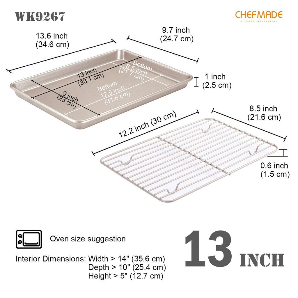 CHEFMADE 13" Non-Stick Cookie Sheet With Rack (WK9267)